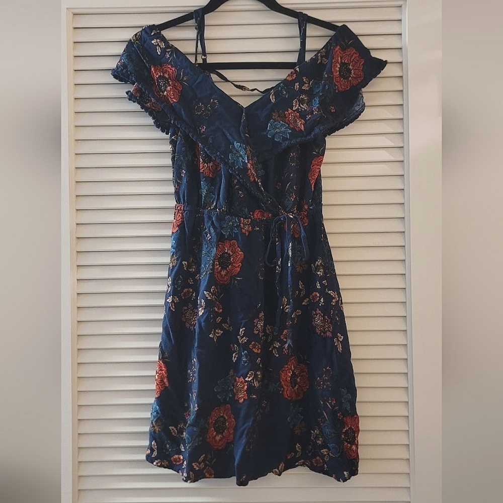 Xhilaration- Floral Off Shoulder Sundress With Adjustable Straps